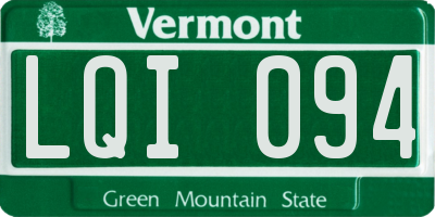 VT license plate LQI094