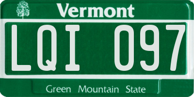 VT license plate LQI097