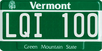 VT license plate LQI100