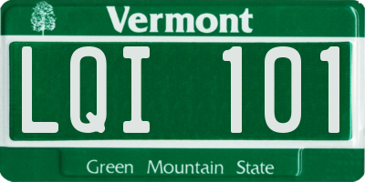 VT license plate LQI101