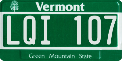 VT license plate LQI107