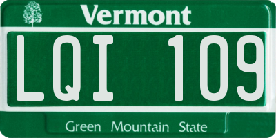 VT license plate LQI109