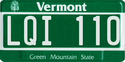 VT license plate LQI110