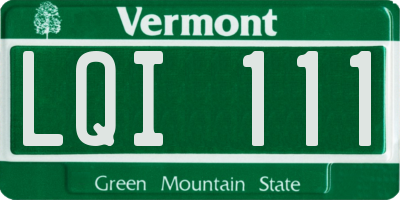 VT license plate LQI111
