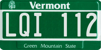 VT license plate LQI112