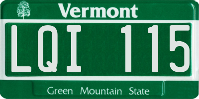VT license plate LQI115