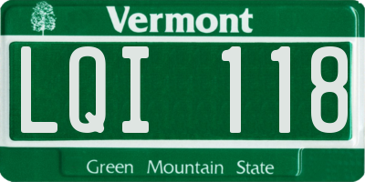 VT license plate LQI118