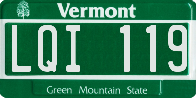 VT license plate LQI119