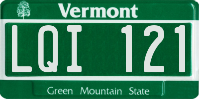 VT license plate LQI121
