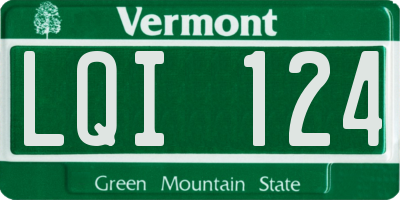 VT license plate LQI124