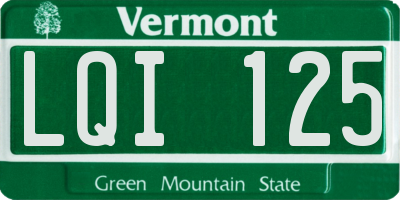 VT license plate LQI125