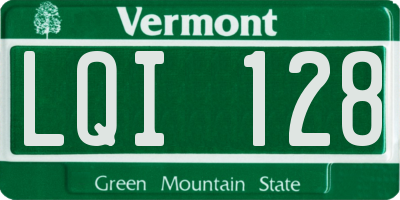 VT license plate LQI128