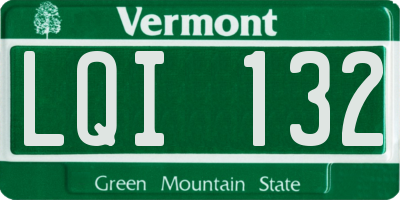 VT license plate LQI132