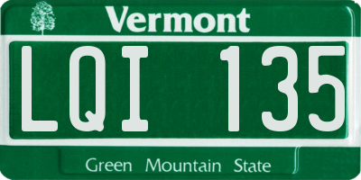 VT license plate LQI135