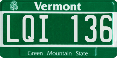 VT license plate LQI136
