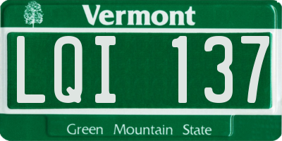 VT license plate LQI137