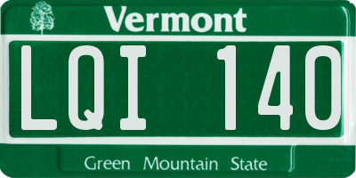VT license plate LQI140