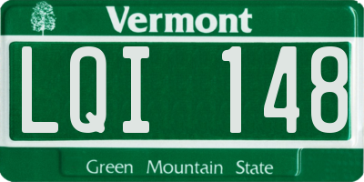 VT license plate LQI148