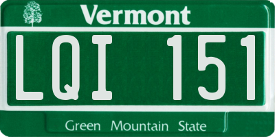 VT license plate LQI151