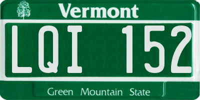 VT license plate LQI152