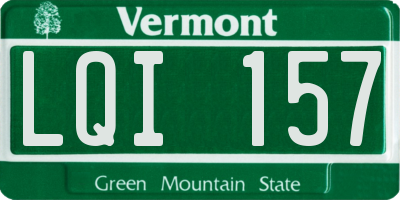 VT license plate LQI157