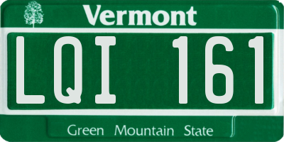 VT license plate LQI161