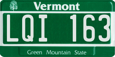 VT license plate LQI163
