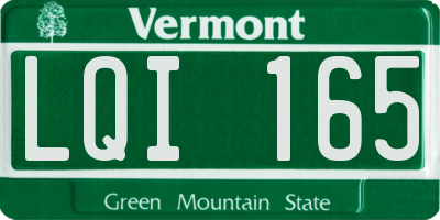 VT license plate LQI165
