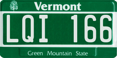 VT license plate LQI166