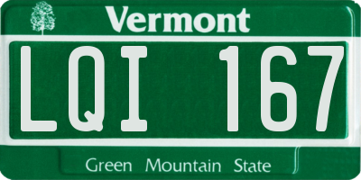 VT license plate LQI167