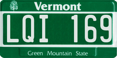 VT license plate LQI169