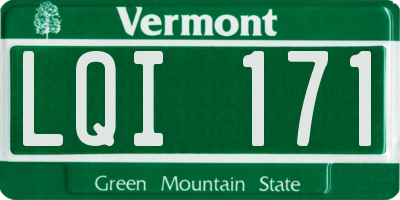 VT license plate LQI171