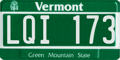 VT license plate LQI173