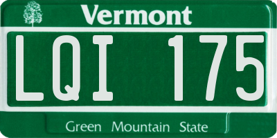 VT license plate LQI175