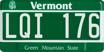 VT license plate LQI176