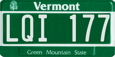 VT license plate LQI177