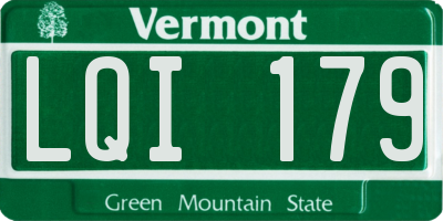 VT license plate LQI179