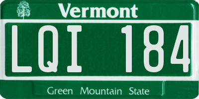 VT license plate LQI184