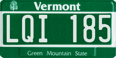 VT license plate LQI185
