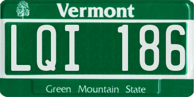 VT license plate LQI186
