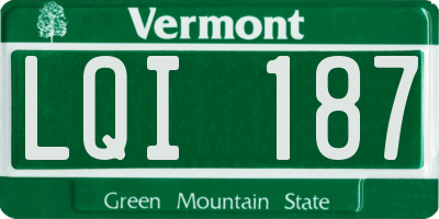 VT license plate LQI187