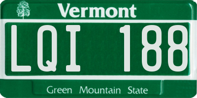 VT license plate LQI188