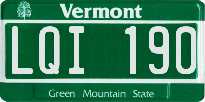 VT license plate LQI190