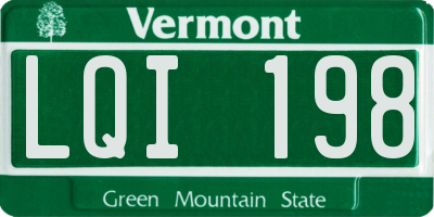 VT license plate LQI198