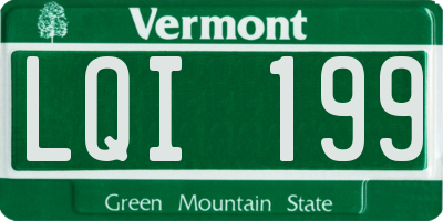 VT license plate LQI199