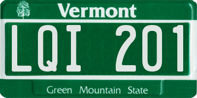VT license plate LQI201