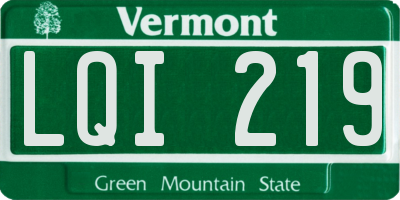 VT license plate LQI219