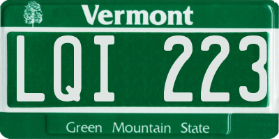 VT license plate LQI223