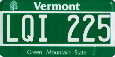 VT license plate LQI225