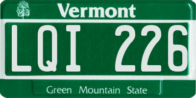 VT license plate LQI226